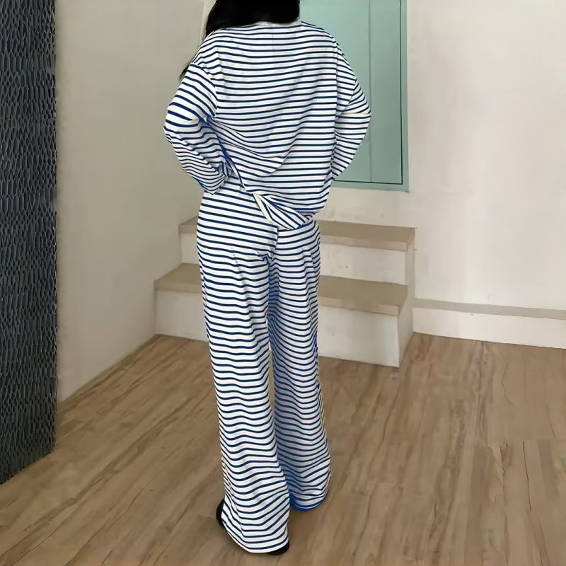 Helene | Two-Piece Striped Set with Long Sleeves for Women
