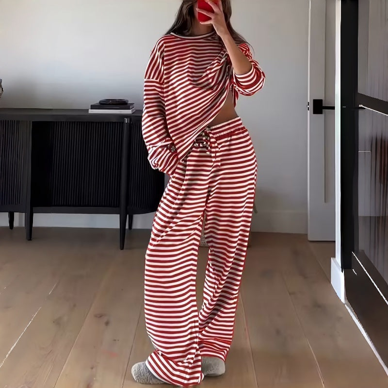 Helene | Two-Piece Striped Set with Long Sleeves for Women