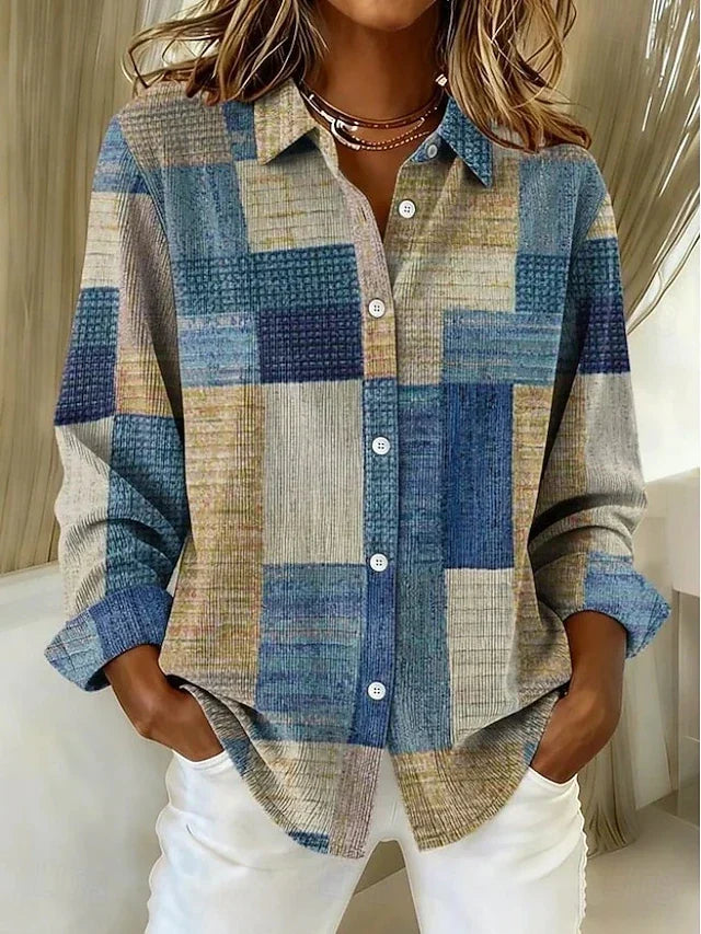 Merritt™ | Vintage Patchwork Blouse with Buttons